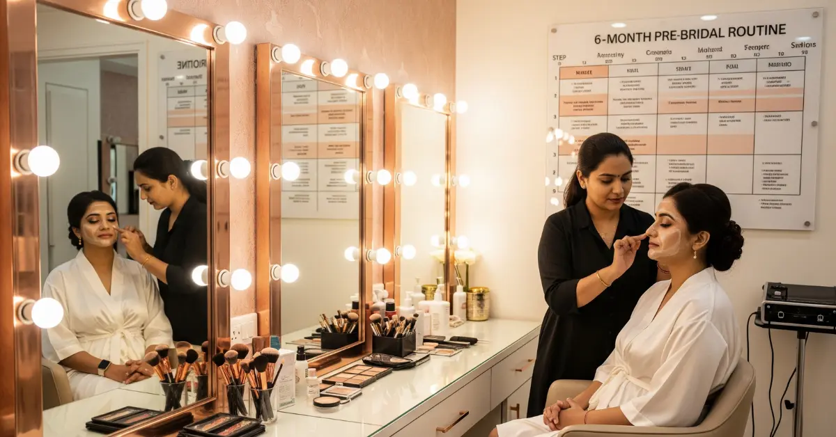 Pre-Bridal Beauty Routine for Lucknow Brides: Timeline from 6 Months to Wedding Day
